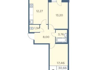 Продается 2-комнатная квартира, 57.7 м2, Санкт-Петербург, улица Александра Матросова, 8к3, улица Александра Матросова