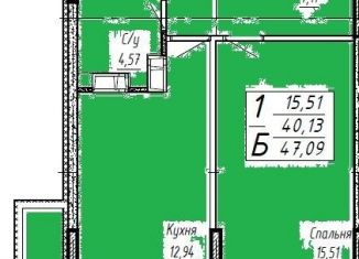 Продается однокомнатная квартира, 47 м2, Краснодар, Агрономическая улица, 2/1, микрорайон Горхутор