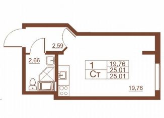 Продам квартиру студию, 23.2 м2, Санкт-Петербург, Московское шоссе, 262к4