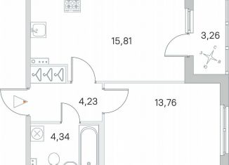 Продается однокомнатная квартира, 39.8 м2, посёлок Стрельна, ЖК Любоград