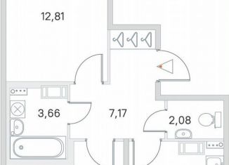 Двухкомнатная квартира на продажу, 53.1 м2, посёлок Стрельна, ЖК Любоград