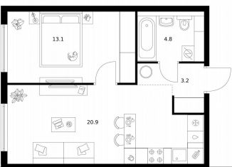 Продам 1-комнатную квартиру, 42 м2, Москва, Кронштадтский бульвар, 11, САО