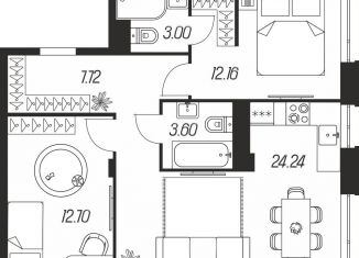 Продам 2-комнатную квартиру, 63.4 м2, Тула, Зареченский территориальный округ