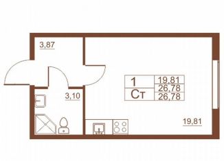 Продажа квартиры студии, 27.1 м2, Санкт-Петербург, Московское шоссе, 262к4