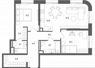 Продаю 2-комнатную квартиру, 74.9 м2, Москва, улица Матросская Тишина, 1Ас71, метро Электрозаводская