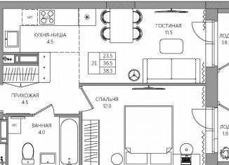 Продажа 2-комнатной квартиры, 38.3 м2, Пермь, Свердловский район, 3-я Нейвинская улица, 5