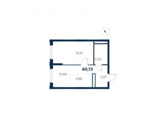 Продажа 1-комнатной квартиры, 40.1 м2, Екатеринбург, улица Титова, 19/42И, метро Чкаловская