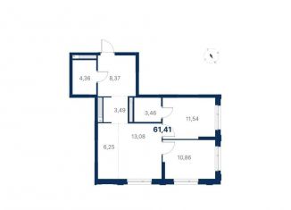 Продажа двухкомнатной квартиры, 61.4 м2, Свердловская область, улица Титова, 19/42И