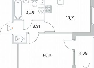 Продам однокомнатную квартиру, 36.1 м2, посёлок Стрельна, проспект Будённого, 24к5, ЖК Любоград