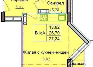 Продается 1-комнатная квартира, 27 м2, Ярославль, Брагинская улица, 18к2