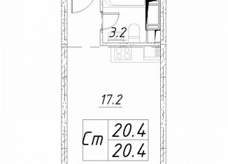 Продам квартиру студию, 20.4 м2, Звенигород, 3-й микрорайон, к6