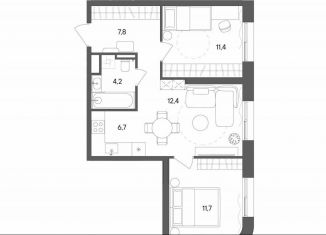 2-ком. квартира на продажу, 54.2 м2, Москва, улица Матросская Тишина, 1Ас71, метро Электрозаводская