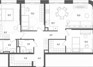 Продается 3-комнатная квартира, 95.9 м2, Москва, улица Матросская Тишина, 1Ас71, ВАО