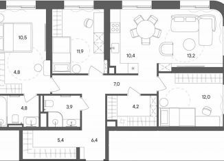 Продажа трехкомнатной квартиры, 94.5 м2, Москва, улица Матросская Тишина, 1Ас71, метро Электрозаводская