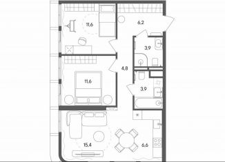 Продам 2-ком. квартиру, 64 м2, Москва, улица Матросская Тишина, 1Ас71, метро Электрозаводская