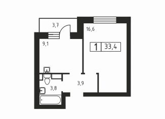 Продажа 1-комнатной квартиры, 33.4 м2, Ленинградская область, Вересковая улица, 2к1