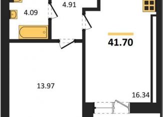 Продажа однокомнатной квартиры, 41.7 м2, Калининград