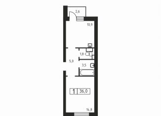 Продажа 1-комнатной квартиры, 36 м2, Ленинградская область, Вересковая улица, 3к2