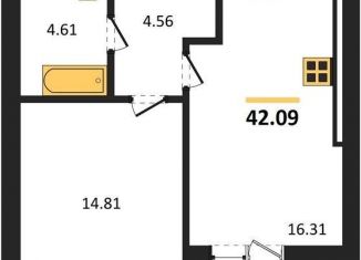 Продажа 1-комнатной квартиры, 42.1 м2, Калининград