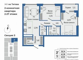 Продам 3-комнатную квартиру, 63.9 м2, Свердловская область