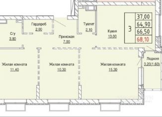 Продается 3-ком. квартира, 68 м2, Ленинский городской округ, ЖК Живописный, жилой комплекс Живописный, 2