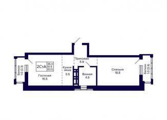 Продается 2-ком. квартира, 53.5 м2, Новосибирск, улица Фрунзе, 1