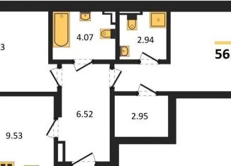 Продажа 2-ком. квартиры, 56.3 м2, Калининград, улица Ломоносова, 52