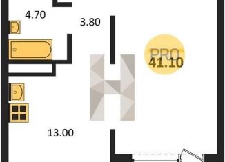 1-комнатная квартира на продажу, 41.1 м2, Новосибирск, метро Маршала Покрышкина, улица Николая Островского, 195/6