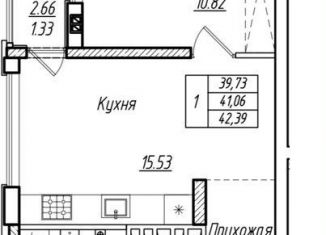 Продаю однокомнатную квартиру, 41.1 м2, Калининградская область