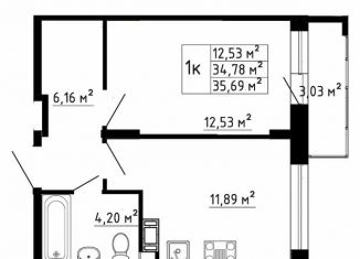 Продается однокомнатная квартира, 34.7 м2, Ленинградская область, Рождественская улица, 2