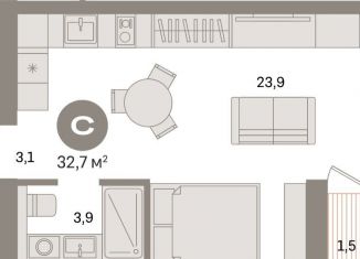 Квартира на продажу студия, 32.7 м2, Санкт-Петербург, муниципальный округ Морской