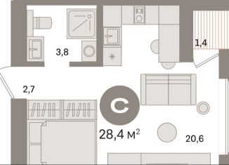 Продается квартира студия, 28.4 м2, Санкт-Петербург, муниципальный округ Морской