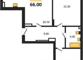 Продаю двухкомнатную квартиру, 66 м2, Калининград, Акварельная улица