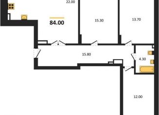 Продается трехкомнатная квартира, 84 м2, Калининград, Акварельная улица