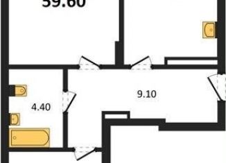 Продажа двухкомнатной квартиры, 59.6 м2, Калининград, Акварельная улица