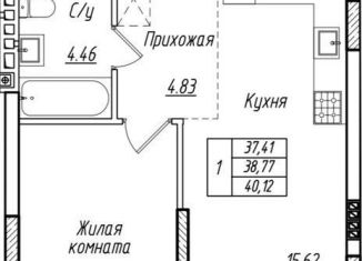 Продам однокомнатную квартиру, 38.8 м2, Калининградская область