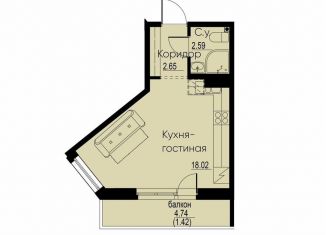 Продается квартира студия, 24.7 м2, Мурино, Романовская улица, 2