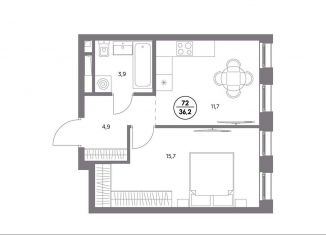 Продаю 1-комнатную квартиру, 36.2 м2, Москва, метро Текстильщики