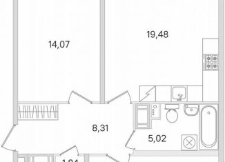 Продажа 2-ком. квартиры, 65.7 м2, городской посёлок Янино-1