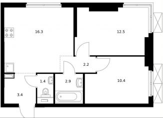 Продается 2-ком. квартира, 49.1 м2, Москва, жилой комплекс Руставели 14, к2.5