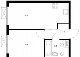 Продажа 1-комнатной квартиры, 33.8 м2, Москва