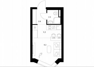 Продается квартира студия, 19.6 м2, Москва, жилой комплекс Мичуринский Парк, 4.3