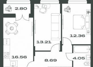 Продажа 2-комнатной квартиры, 57.7 м2, Тула