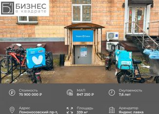 Продажа помещения свободного назначения, 339 м2, Москва, Ломоносовский проспект, 23, Гагаринский район