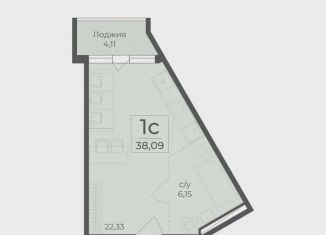 Продается квартира студия, 38.1 м2, поселок городского типа Массандра, улица Умельцев, 2