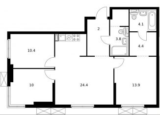 Продажа 3-ком. квартиры, 78.6 м2, Москва, жилой комплекс Холланд Парк, к8