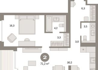 Продам 1-комнатную квартиру, 71.2 м2, Санкт-Петербург, муниципальный округ Морской