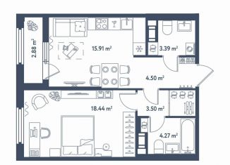 Продам 1-ком. квартиру, 51.5 м2, Санкт-Петербург, метро Фрунзенская