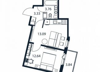 Продается однокомнатная квартира, 34 м2, Ленинградская область