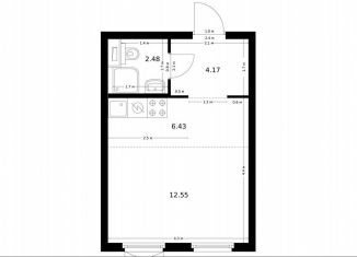 Квартира на продажу студия, 25.1 м2, Москва, Дорожная улица, 46к3, район Чертаново Южное